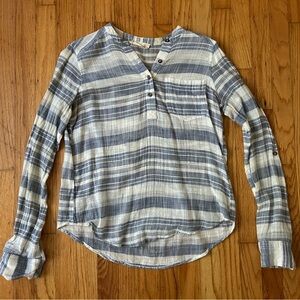 Hollister Breezy Cotton Blue Striped Button Down